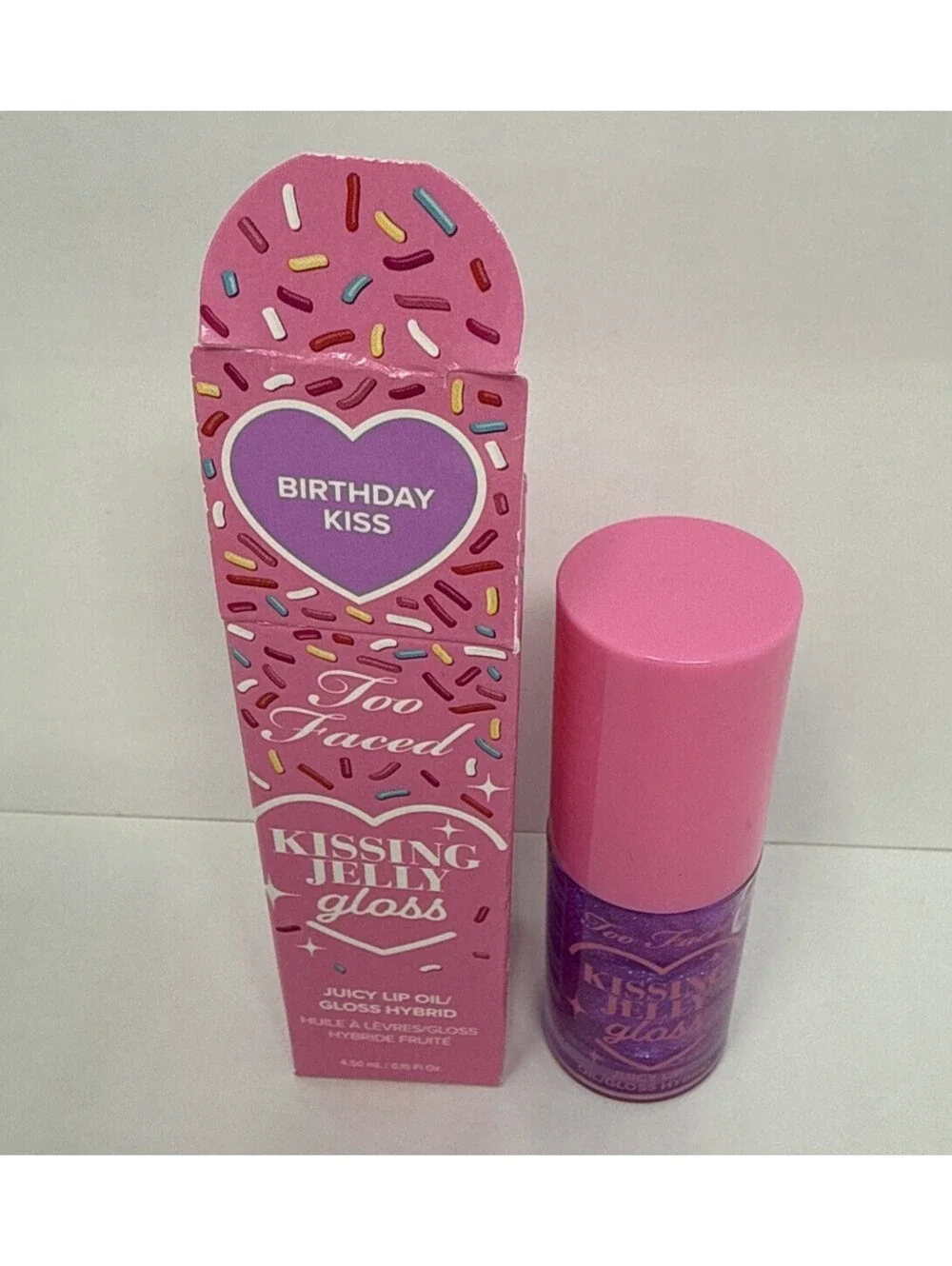 Too Faced Kissing Jelly Lip Oil Gloss - BIRTHDAY KISS - Full Size 0.15 oz - CJ1